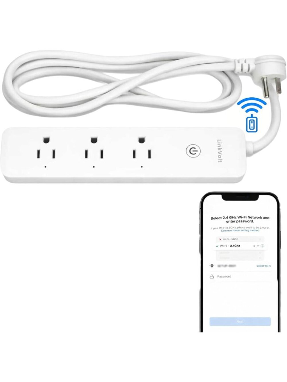 Smart WiFi Surge Protector Power Strip with Voice Control for Home Office, 3 AC